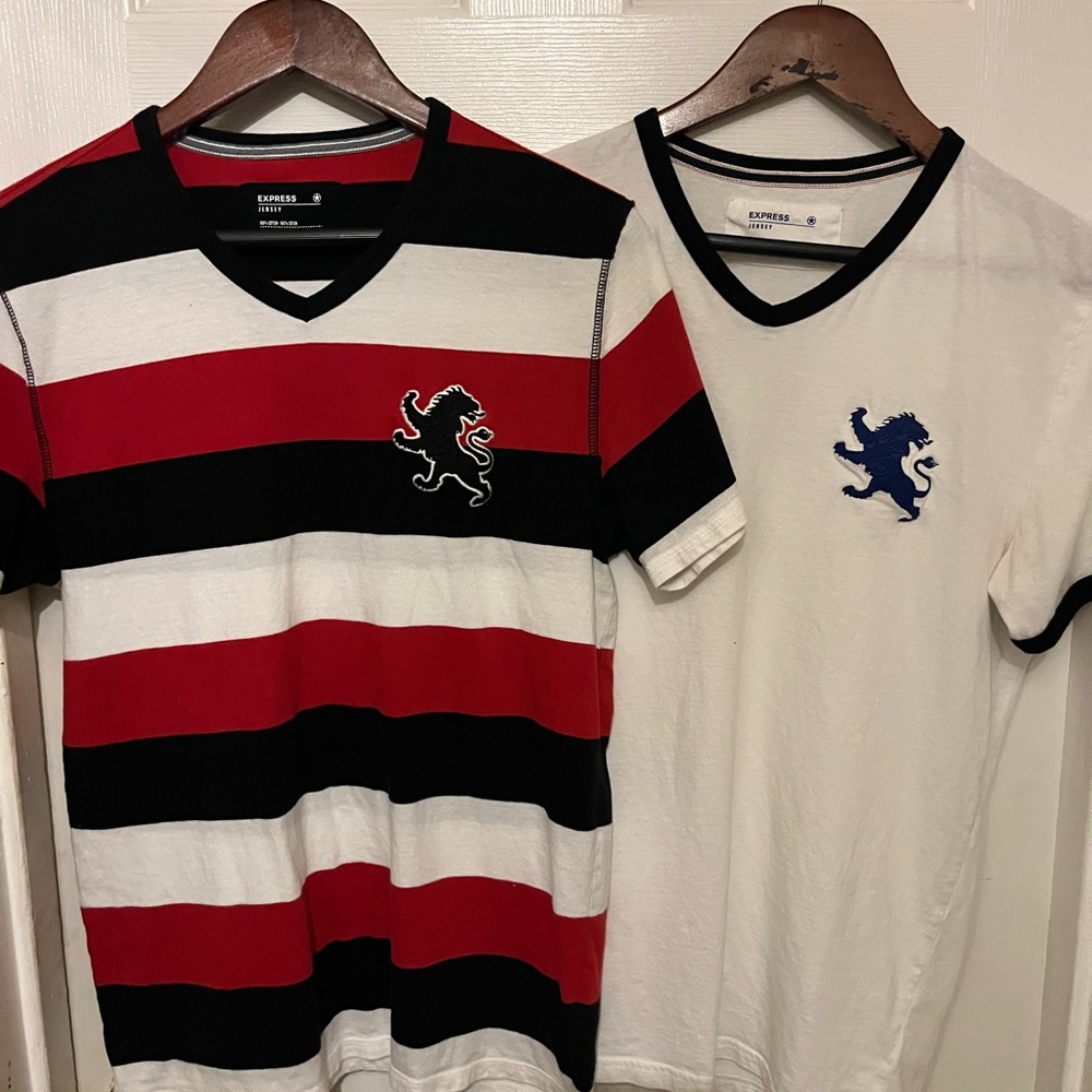 Vintage Express Casual Striped and Solid Men's T-Shirts set of 2 no stains